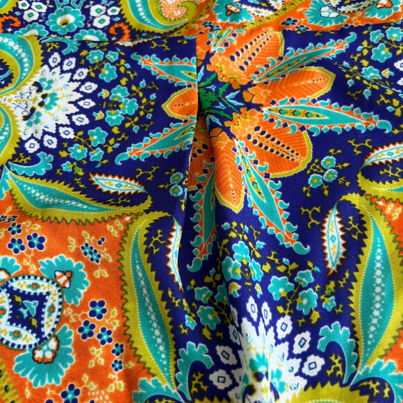 Eight Sixty Top Womens Medium Colorful Roll Up Sleeve Boho Hippie - Picture 11 of 14